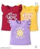 Girls Tops & Tunics Pack Of 3 (Combo Girl'S Flower), (Size 3-4 Years)