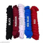 Cotton Blend Solid Dupatta for Women (Multicolor, 2 m) (Pack of 5)