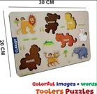 Wooden Animal Puzzle Board Game for Kids (Multicolor)