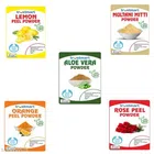 Trustmart Natural Orange, Multani Mitti, Aloevera, Rose & Lemon Face Peel Mask Powder (50 g, Pack of 5)
