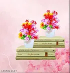 Plastic Artificial Flowers, Multioclor, Pack of 8