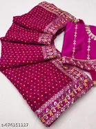 Chanderi Silk Embellished Saree For Women, Maroon