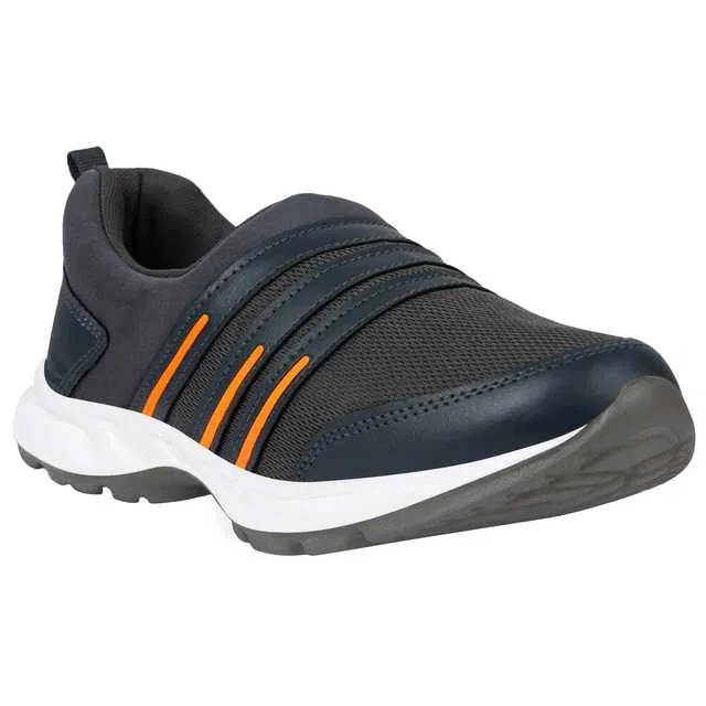 Men's Running Shoes (Navy Blue & Orange, 8) (V-143)