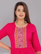 Naira Cut Rayon Solid Kurti for Women 
