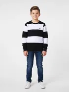 Acrylic Striped Sweater For Boys, Black & White 