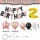 2nd Happy Birthday Balloon Decoration Kit ,Rose Gold & Black ,Set Of 1