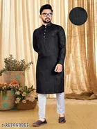 Solid Mandarin Neck Kurta for Men 