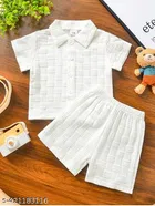 Cotton Blend Shirt and Short Set for Boys 