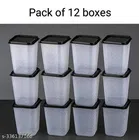 Plastic Storage Containers, White, Pack of 12 