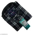 Cotton Blend Checked Shirt for Men, Black 