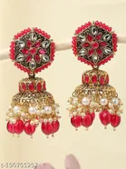 HighGold oxidised Rani Bandhai Crystal Pearl Premium Jhumkha for Women 