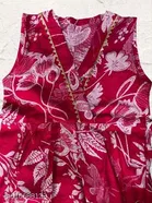 Rayon Slub Printed Clothing Set for Girls, Maroon, Pack of 1 