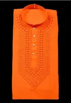 Cotton Blend Embroidered Kurta for Men 