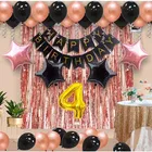 4th Happy Birthday Balloon Decoration Kit, Rose Gold, Set of 1