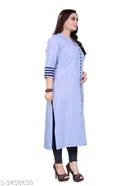 Solid Cotton Kurti for Women 