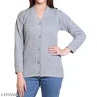 Woolen Solid Full Sleeves Cardigan for Women 