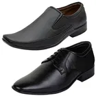 2 Pcs Formal Shoes with 2 Pcs Ankle Length Socks for Men 