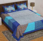 Cotton Rajasthani Jaipuri Double Bedsheet with 2 Pillow Covers 