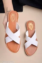 Shoetopia Embellished Flat Sandals White 