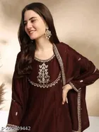 Solid Flared Kurta Set for Women 