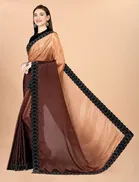 Chinon Solid Saree for Women 