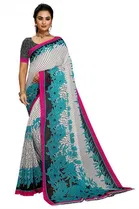 Kanooda Prints Georgette Women Saree With Un-stitched Blouse 