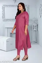 Solid Chanderi Cotton Kurti for Women 