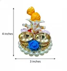 Metal Decoretive Pooja Thali, Multicolour Pack of 2
