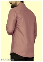 Cotton Blend Solid Shirt for Men, Coral 