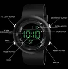 Digital Watch - For Boys & Girls Trending Full Black Round Waterproof Gym Fitness Freak 