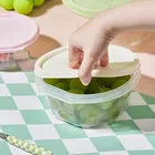 Storage Container Set - 3 Pcs Refrigerator Crisper Box with Airtight Lids, Leak Proof, Easy to Clean, Round Food Grade for Vegetable & Fruit 