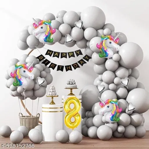 62 Pcs 8th Birthday Decoration kit, Multicolour, Set of 1