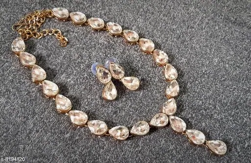 Beautiful Kundan Necklace for Women & Girls, White