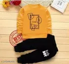 Hosiery Cotton Full Sleeves T-Shirt with Pant Clothing Set for Kids 