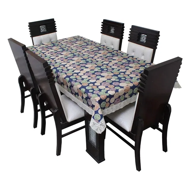 PVC Printed 4 Seaters Table Cover (Multicolor, 40x60 inches)