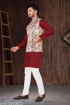 Colorblocked Cotton Kurta Set for Men 