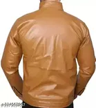 Synthetic Leather Full Sleeves Solid Jacket for Men 