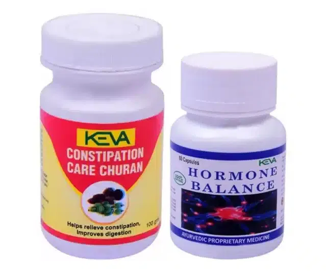 Keva Constipation Care Churan (100 g) with Hormone Health Capsules (White, Set of 2)