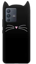 Silicone Mobile Back Cover for Vivo V2130 / Vivo_V23 5G (Black)
