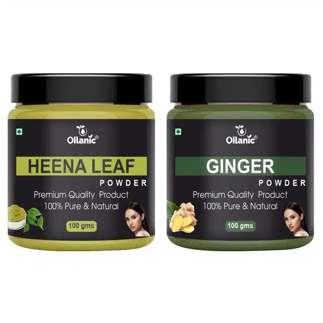 Natural Henna Leaf & Ginger Powder for Skin & Hair (Pack of 2, 100 g)