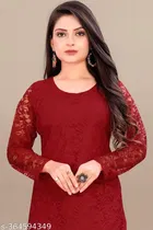 Net Kurti for Women,  Red  