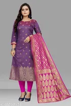 Silk Printed Kurti with Dupatta for Women 