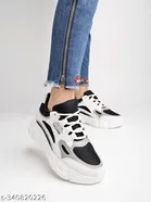 Solid Synthetic Sneakers for Women 