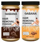 Gabana Chocolate with Sandalwood Fragrance Instant Painless Hair Removal Powder (150 g, Pack of 2)