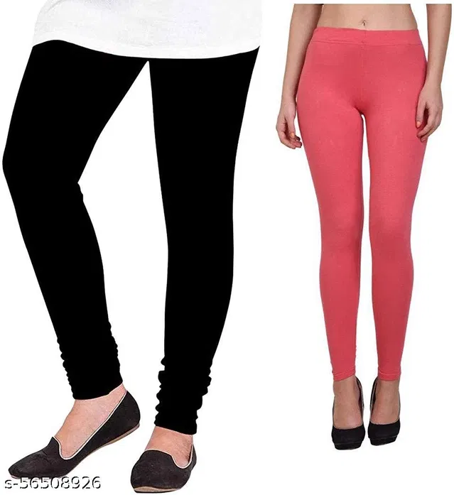 Cotton Legging For Women, Multicolour, (Pack Of 2)