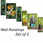 MDF 2 Pcs Designer Wall Painting for Home & Office 