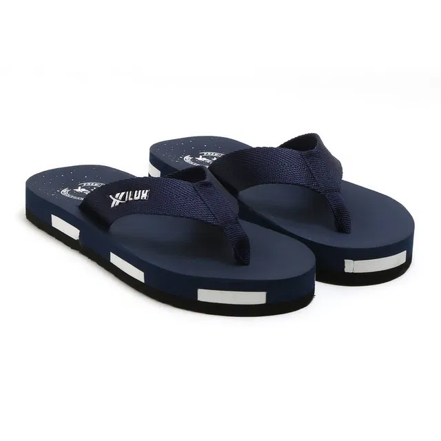 Solid Flip-flops for Men (Navy Blue, 7)