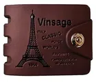 Synthetic Wallet for Men, Vintage Brown, Compact, Durable Build