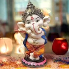 Bansuri Ganesha Polyresin Idols 7L X 7W X 10.8H Cm