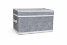 Craft Bazar Multipurpose Foldable Fabric Storage Box with Lid & Handles for Clothes, Laundry, Towels Wardrobe and Home Storage Organizer Pack of 1